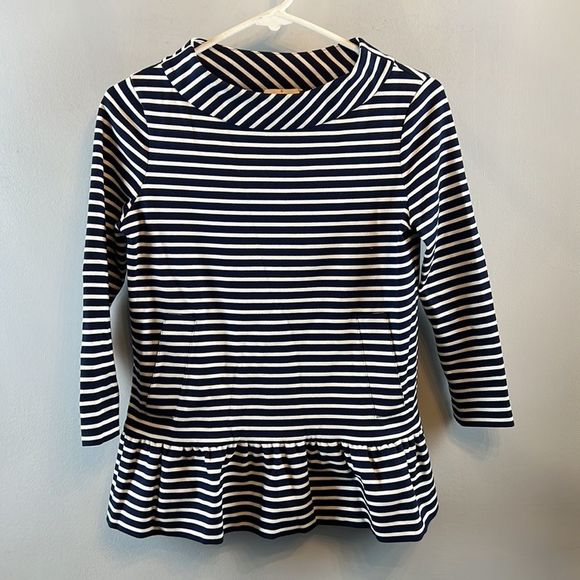 kate spade Tops - Kate Spade ruffle hem striped top